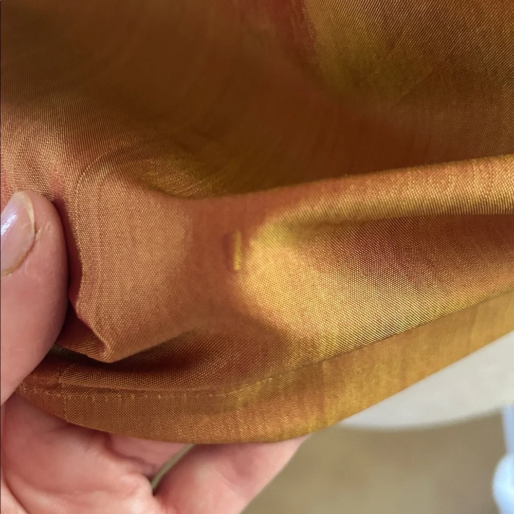 Express Shiny Gold/Copper Raw Silk Blouse sz 5/6 (M) - Picture 5 of 8